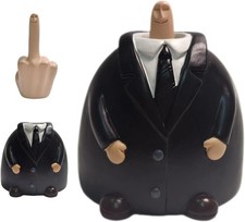 Funny Middle Finger Desk Statue,Sarcastic Resin Office Decor with Hidden Gesture