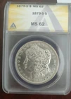 1879-S MORGAN SILVER DOLLAR ANACS MS62