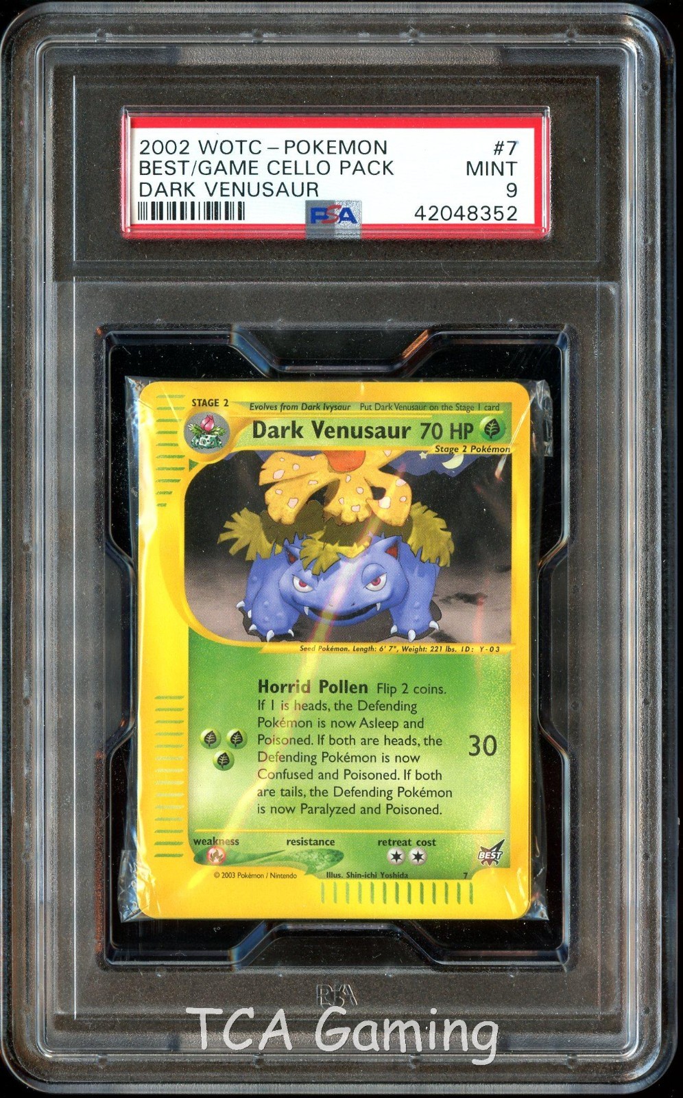 PSA 9 MINT Dark Venusaur 7 Best of Game SEALED Pack of 8 Pokemon Cards
