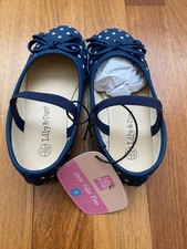Lily Dan Girls' Ballet Flats - Size 9 - Color Blue with White Polka Dots