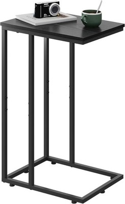 Black Side Table,C Shaped End Table Bedroom Home Office Dorm Living Room Couch