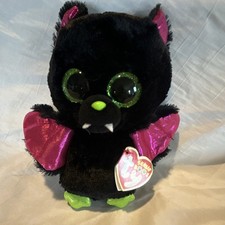 Ty Beanie Boos Igor Bat Plush Toy Black Pink Wings Green Eyes Ages 3+