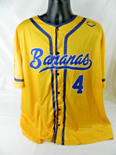 Savannah Bananas Baseball Jersey Style Button Up Shirt Mens 2XL Yellow 4