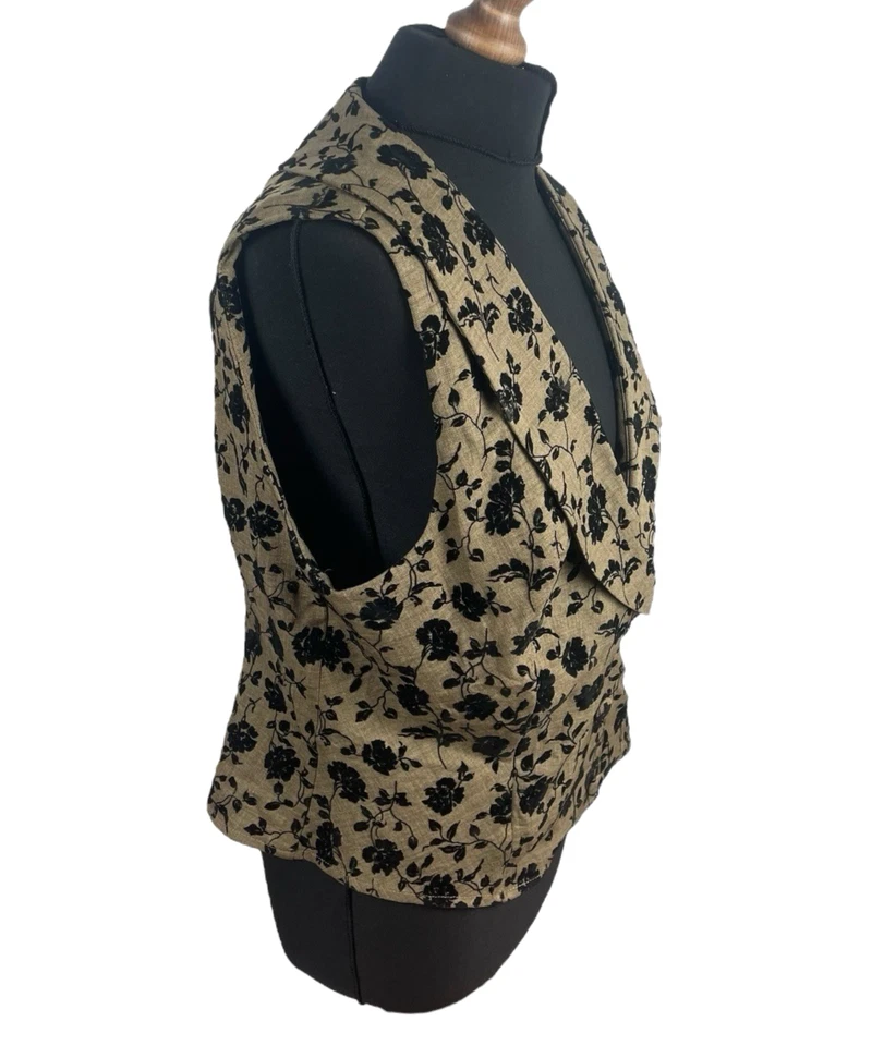 Ravi London Waistcoat Textured Collared Mid Length Sleeveless Women’s UK Size 8 - Image 4 of 4