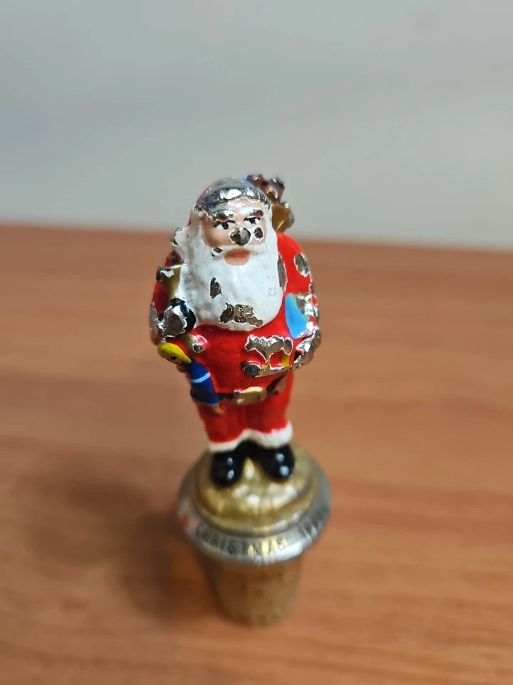 Botella de vino de Papá Noel de colección corcho Foto 3 de 4