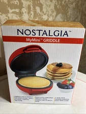 Nostalgia MyMini Griddle Red Pancakes Omelets Small New In Box