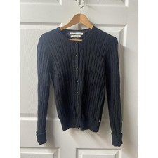Tommy-hilfiger Women's Black Cardigan Cable Knit Medium