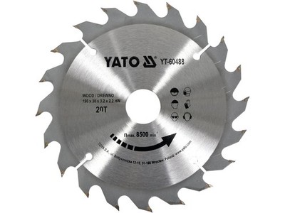 Yato Kreissägeblatt HM-bestückt 185X18X20 YT-6063