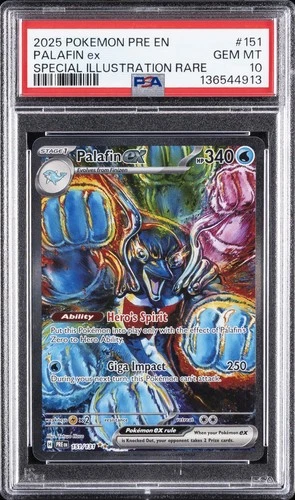 2025 POKEMON PRE EN-PRISMATIC EVOLUTIONS #151 PALAFIN EX PSA 10
