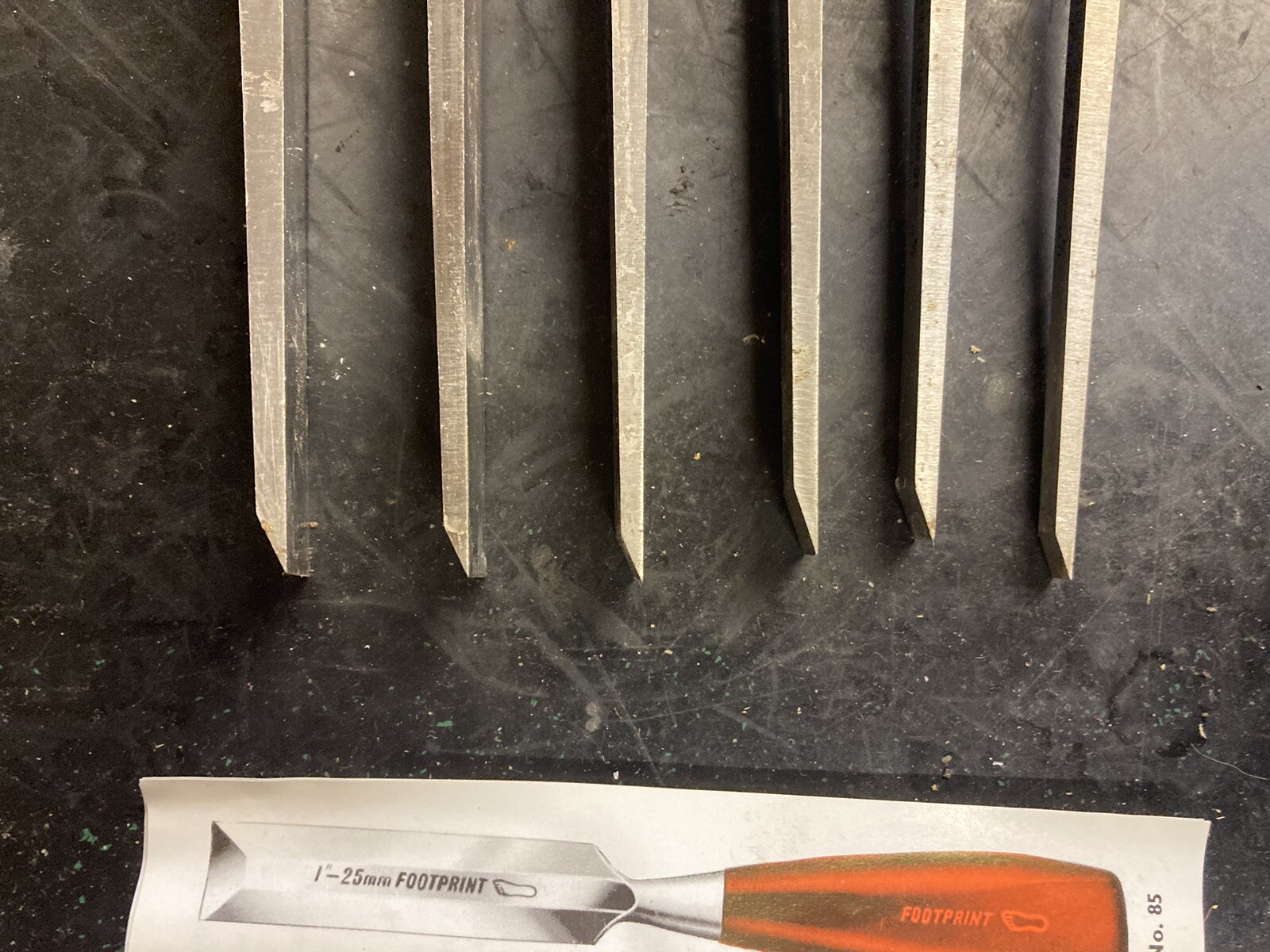 Footprint Wood Chisels 6 Piece Set New Old Stock Original Packaging