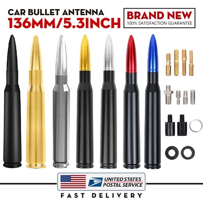 Bullet Antenna 50 Cal Caliber For Chevy GMC Truck SUV Silverado Sierra Denali