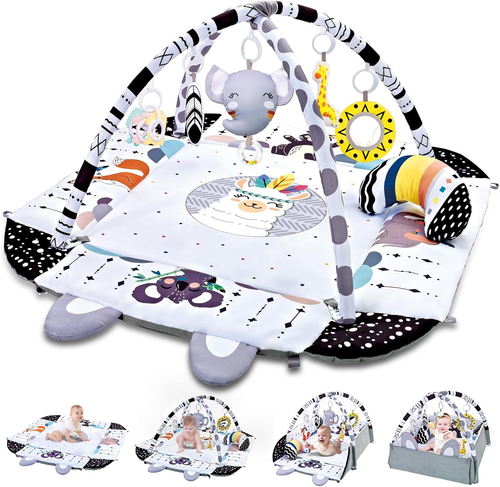 7 in 1 Palestrina Neonato Multifunzione,Tappeto Gioco E Vasca Palline Con Lati,G - Foto 10 di 12