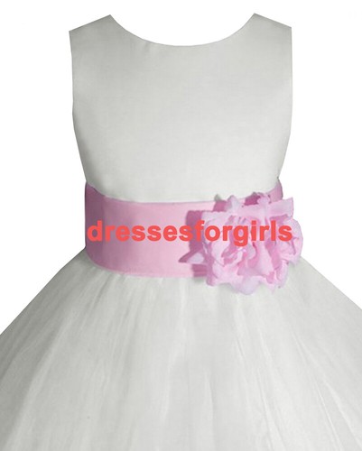 Free Matching Hair Wreath Flower Girl Dress Pageant Holiday Easter Wedding Dress - Picture 34 of 50