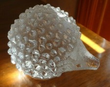 Antique Art Glass Hedgehog frosted pressed glass