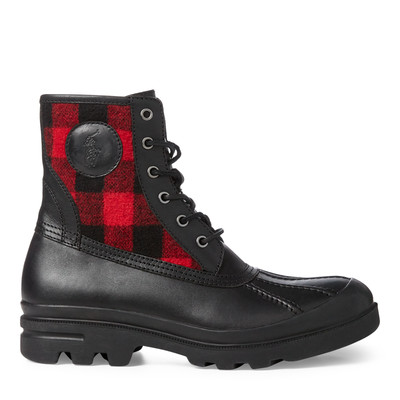red and black polo boots
