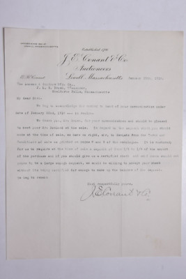 1918 Lamson Goodnow WW1 J E Conant Co Auctioneers Lowell MA Ephemera L925K