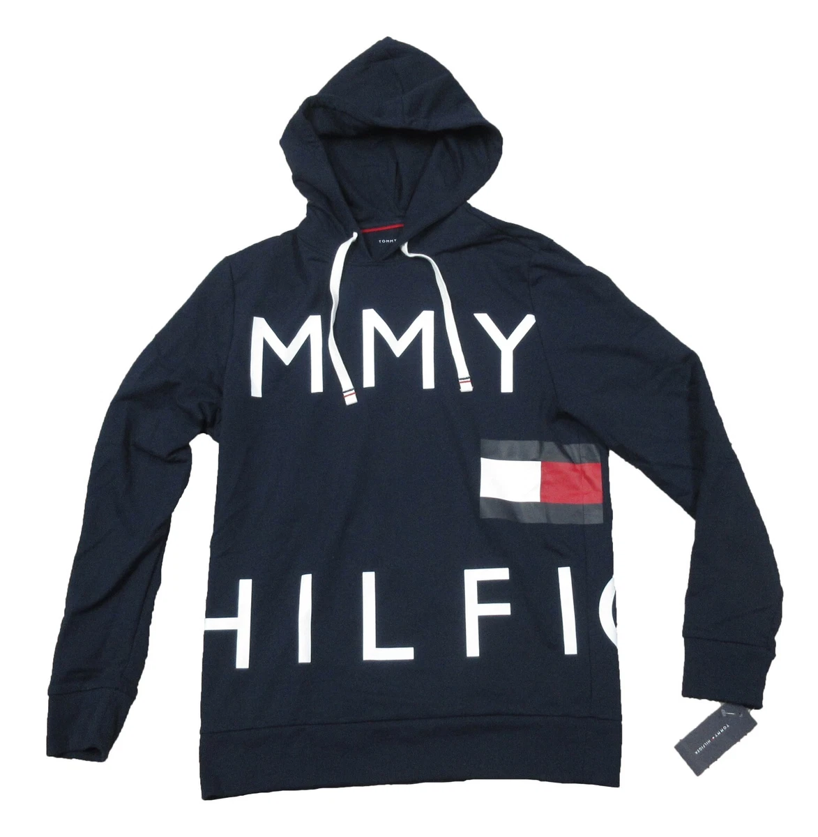 Tommy Hilfiger Sleepwear Men\'s Navy Big Logo Graphic Pullover Hoodie | eBay