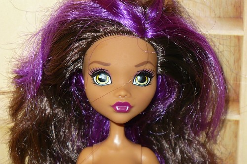 Mattel Monster High Doll ~ CLAWDEEN WOLF ~ Nude ~ Jointed Legs ~ Purple Streak
