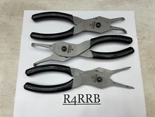 Snap-on Tools Usa New 3pc Black Soft Grip .090 Tip Snap Ring Pliers Lot Set