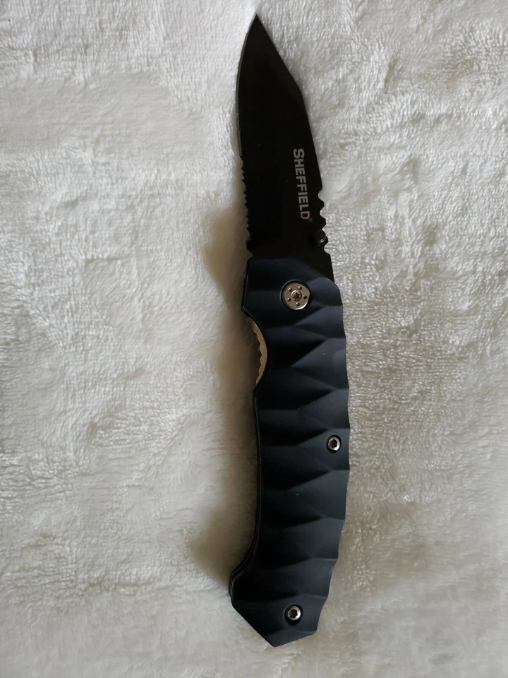 NUEVO Cuchillo Plegable Sheffield Burke 3.5 420 Acero Inoxidable Punta de Caída Hoja 5"... Foto 2 de 3