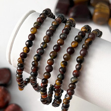 Tricolor Tiger'S Eye Crystal Bracelet 4Mm  Protection from Negativity  Prosper