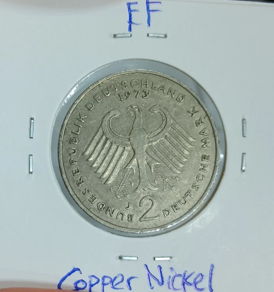 2 Duetsche Mark 1973 Germany Coin (EF) #126 - Image 2 of 2