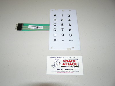 DIXIE NARCO BEV MAX 4 / 5800, 3800 SELECTION KEY PAD - Free Ship!  