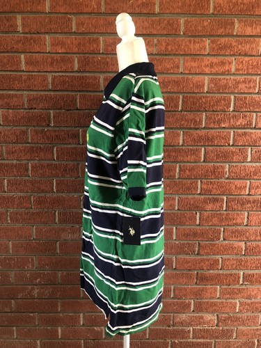 U.S. POLO Assn. Medium Green Blue & White Striped Short Sleeve NEW W/ Tags Shirt - Picture 5 of 12