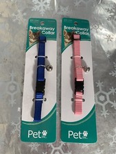    Pet Inc. Cat Collar Breakaway 8  - 12  Adjustable 1 Pink  1 Blue NEW