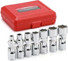 7pcs 14 Drive Universal Flex Socket Set Sae 316 To 916 6point Crv Swivel
