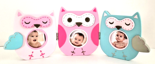 Stepping Stones Owls Tri-Fold 3 Photo Frame Baby/Child Tabletop 11.5" Length - 第 1/7 張圖片
