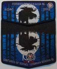 BOY SCOUT BSA TOTANHAN NAKAHA LODGE 16 OA 100TH ANN NOAC 2015 MOOSE 2-PATCH COOL