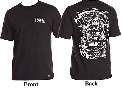 Metal Mulisha Men's Sons Of Anarchy SOA T-Shirt Grim Reaper Black Size S-M