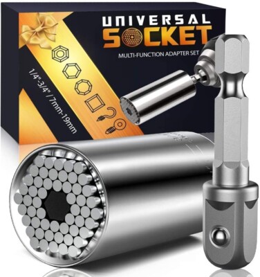 Universal SOCKET Wrench Tool 1/4-3/4  7mm-19mm Magic Grip Alligator Adapter Set