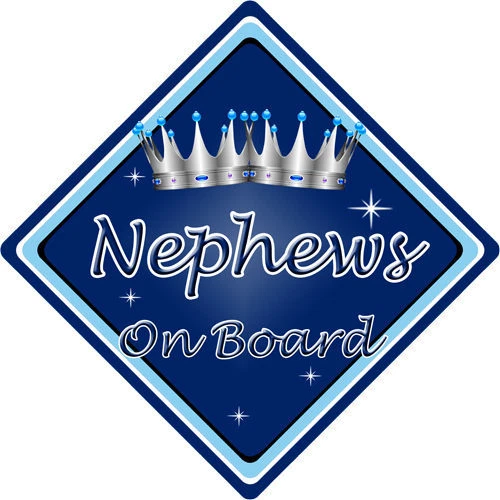 CAR SIGNS DIRECT Baby On Board Autoschild ~ Neffen an Bord ~ d.blau