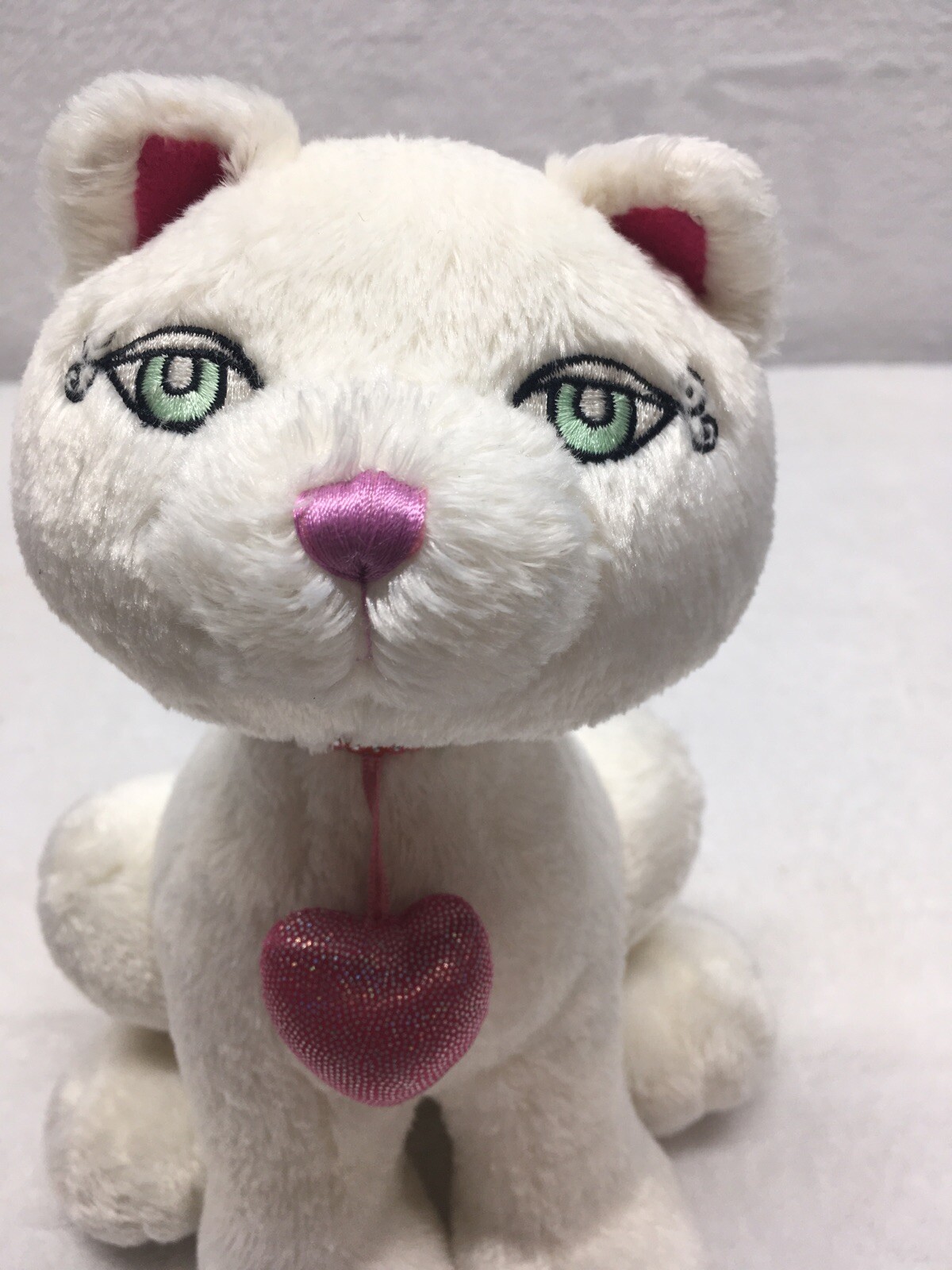 1990s Stuffed Animals Heartwarmers Valentines Gift Kitty Cat White 