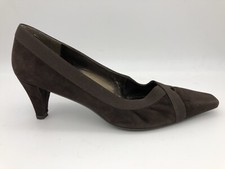 Stuart Weitzman Women’s Size 7.5 M Brown Suede Kitten Heels Cross Straps Spain
