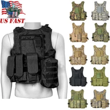 Tactical Vest Adjustable Quick Release Modular Military Vest Outdoor Training US
