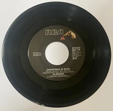Alabama “ Christmas In Dixie  / Tenneessee Christmas “ 45 Vinyl Record
