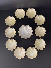 Antique 1907 Berry Bowls Ruffled Iridescent Porcelain Hand Painted 