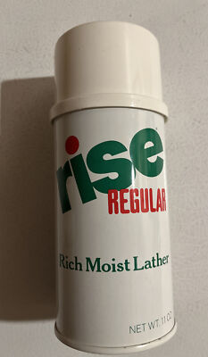 Vintage 1980s Rise Foamy Shaving Cream 11 oz Can Tin NOS Sealed Full