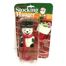 Vtg 1985 Sun Hill Snowman Christmas Stocking Hanger NEW ORIGINAL PACKAGE RARE