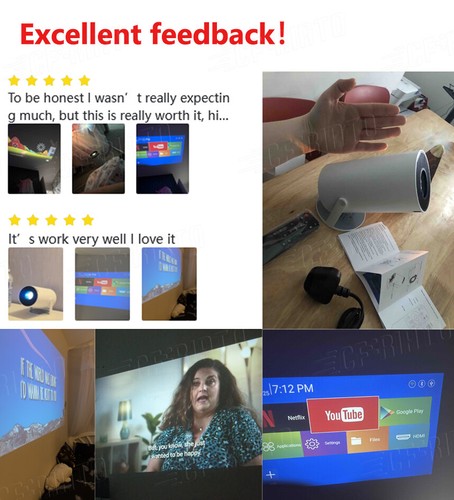 4K 1080P Mini Projector Electric Focus UHD Portable Home Theater Bluetooth WiFi - Picture 2 of 38
