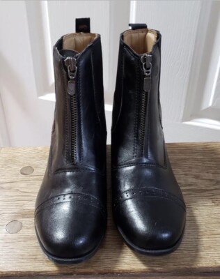 Justin Black Leather Front Zip Jodhpur Boot PB500JR Women s Size 6D NWOB