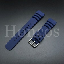 Fits For Seiko Diver Watch Band Strap SKX007 SKX009 22mm Blue Rubber Z22 4FY8JZ