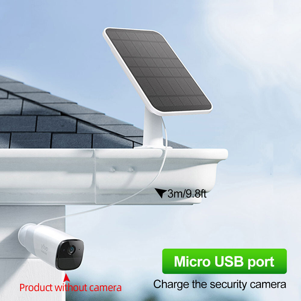 Pannello Solare 5V 5W Per Fotocamere Eufy | 2 Pezzi, IP65, Caricabatterie USB Con Supporto Regolabile
