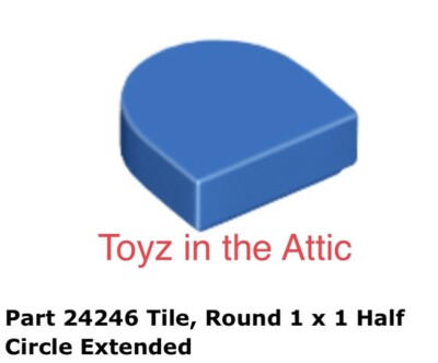 Lego 2x 24246 Blue Tile, Round 1 x 1 Half Circle Extended 10497 Galaxy Explorer