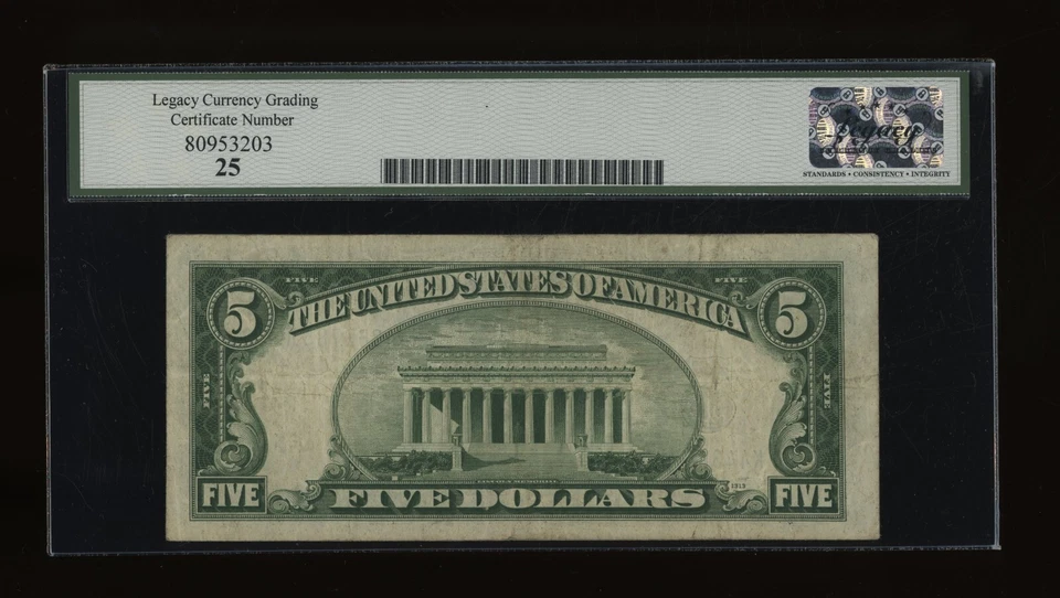 DBR 1934-A $5 North Africa Silver Fr. 2307 Legacy 25 Serial K44366785A - Image 2 of 2