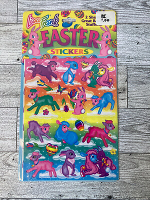 Lisa Frank Easter Sticker Pack - New Sealed - Bunny Rabbits - Vintage