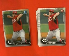 2016 Bowman Nick Travieso 14 Count Lot, 4 Chrome, 10 Base Cincinnati Reds